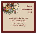 Thick Border Thanksgiving Square Labels 3.5x3.25
